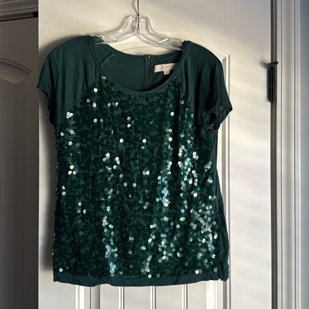 Tealish Green Sequin Top